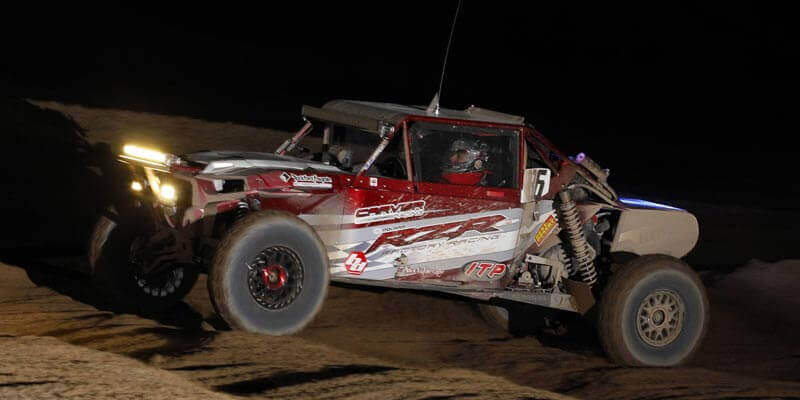 Jacob Carver, who ran 32-inch ITP Ultra Cross R Spec tires on his RZR Turbo, finished sixth in the UTV Turbo class in Laughlin, Nev. (Photo by Harlen Foley)