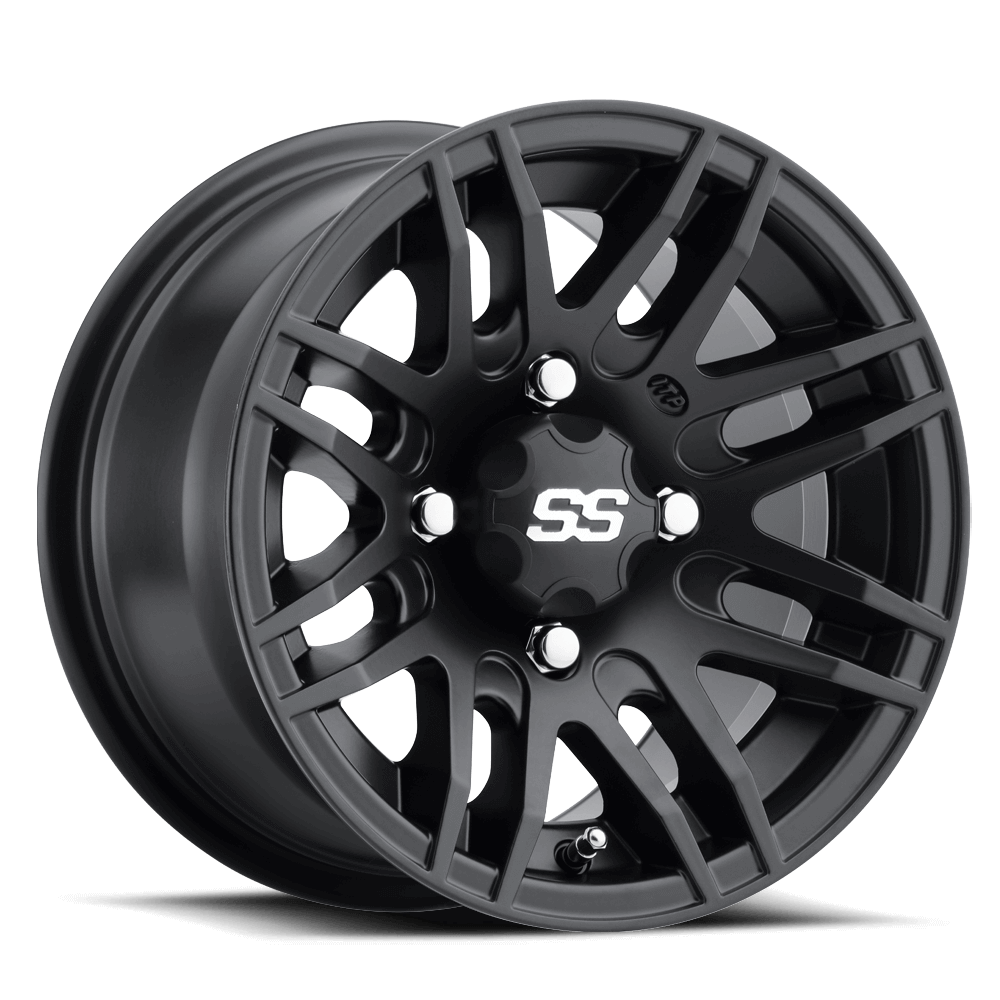 12x7/4x137mm ITP SS ALLOY SS316 Matte Black Wheel with Machined Finish 