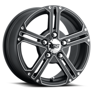ITP SS Alloy SS212 5 Bolt Wheel Angled View Matte Black Finish