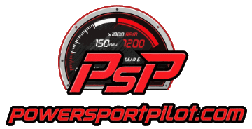 PSP powersportpilot.com in front of speedometer logo